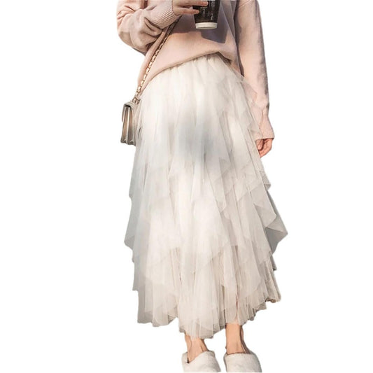 Comfortable Flowing Skirt for Women - White