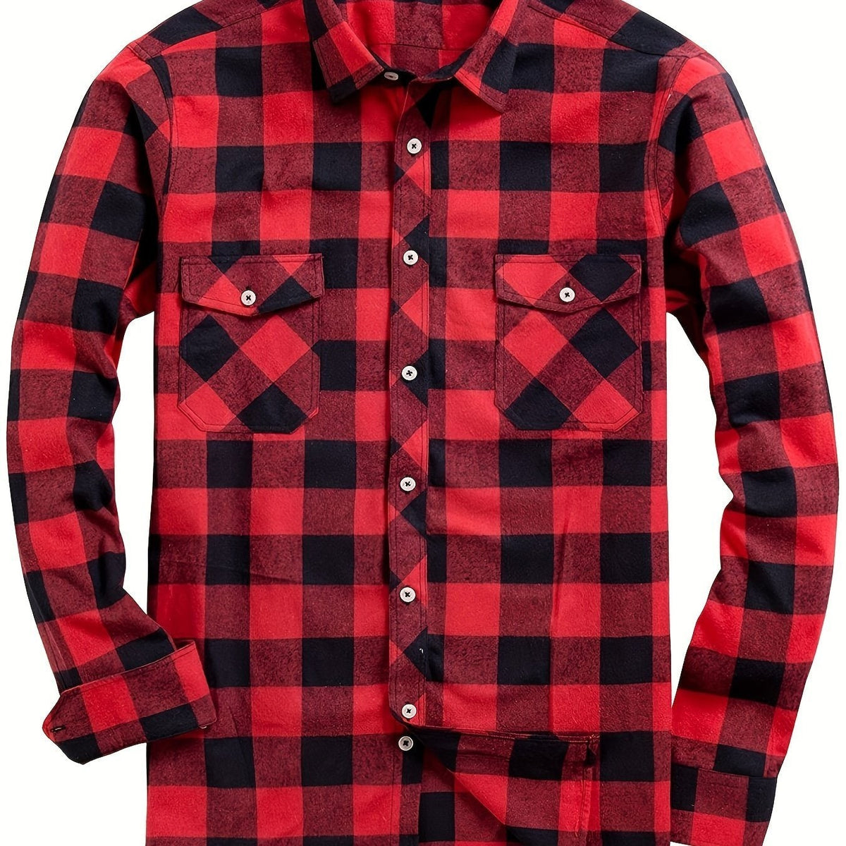 Comfortable Lumberjack Flannel Shirt for Men - Red