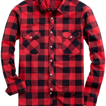 Comfortable Lumberjack Flannel Shirt for Men - Red
