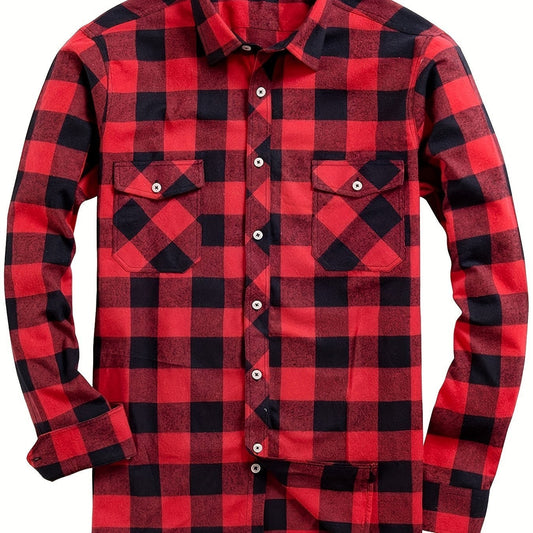 Comfortable Lumberjack Flannel Shirt for Men - Red