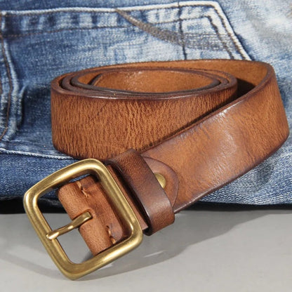 Cowhide Belt for Men - Light Brown