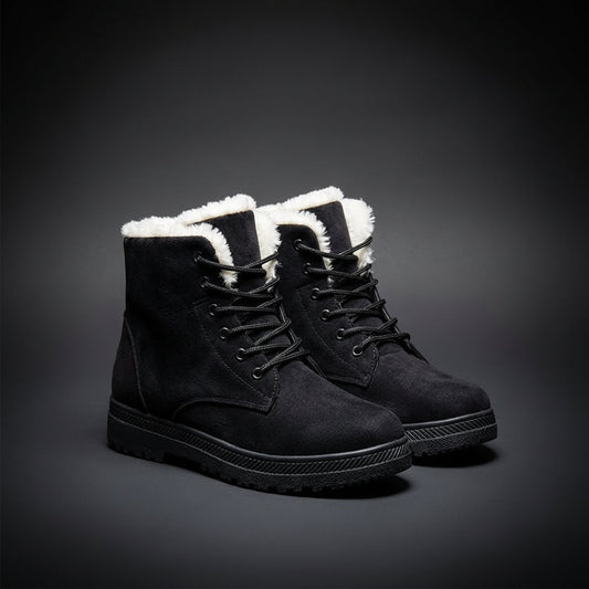 Cozy Faux Fur Lined Winter Boots for Women - Black