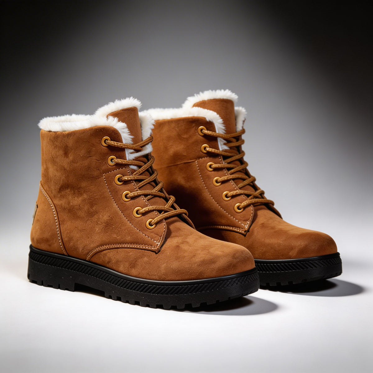 Cozy Faux Fur Lined Winter Boots for Women - Brown
