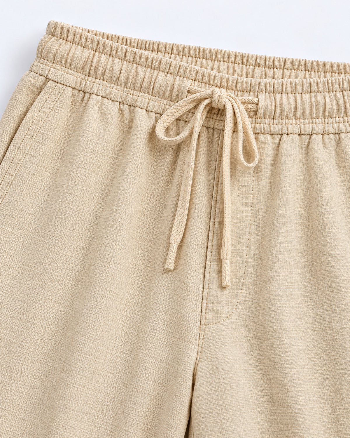 Straight-Leg Cotton Drawstring Pants for Men – close-up detail