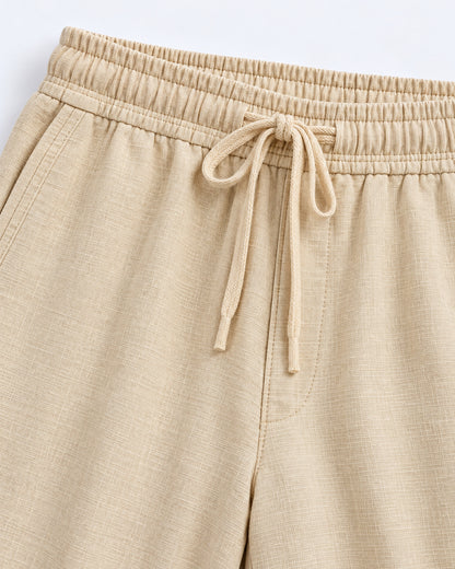Straight-Leg Cotton Drawstring Pants for Men – close-up detail