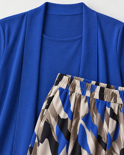 Cardigan Top Pants Set for Women – close-up detail