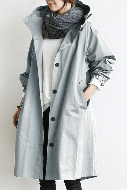 Draped Hooded Heritage Coat - Gray