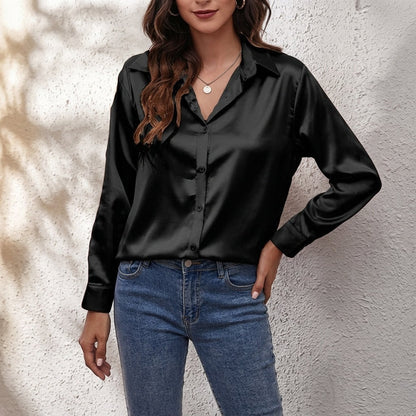 Elvina Silk Shirt - Black