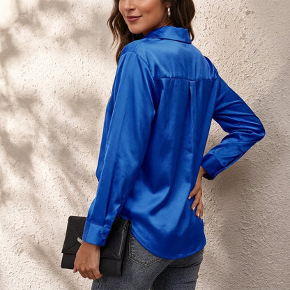 Elvina Silk Shirt - Blue