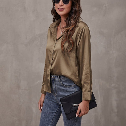 Elvina Silk Shirt - Bronze