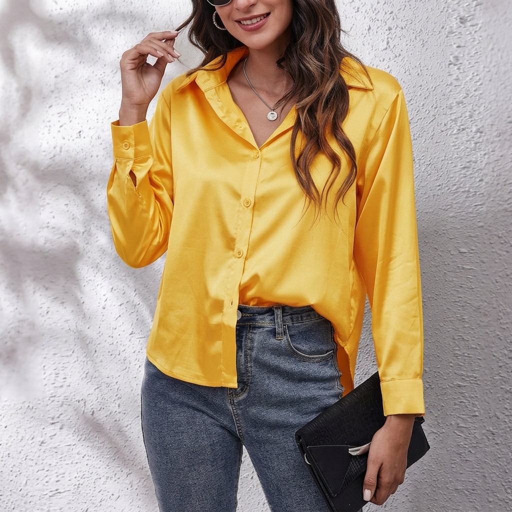 Elvina Silk Shirt - Gold