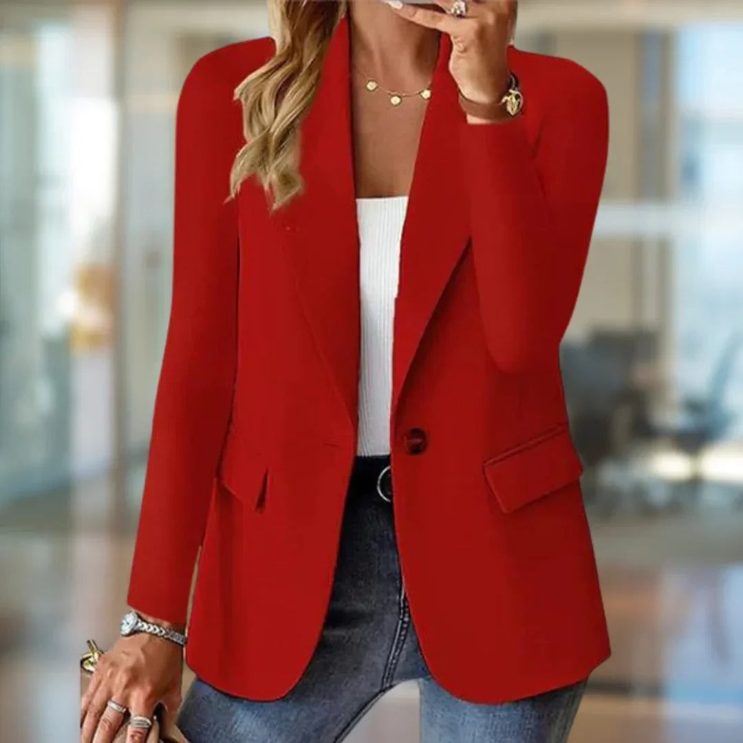 Formal Tailored Blazer for Women - Red