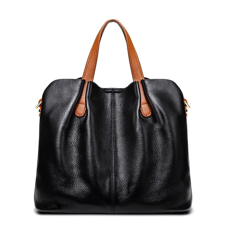 Genuine Leather Handbags for Women - Black