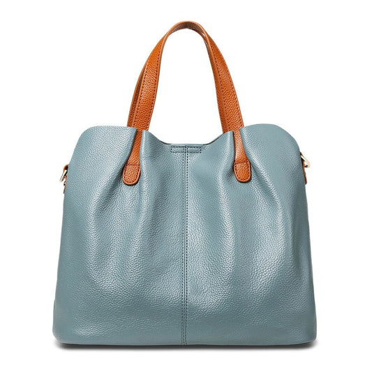 Genuine Leather Handbags for Women - Blue