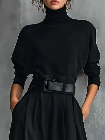 High-Neck Wide Leg Jumpsuit Set for Women