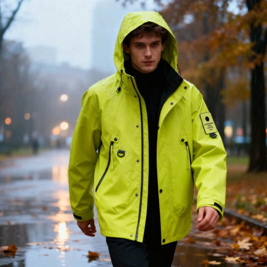Hooded Coat for Men - Light Green