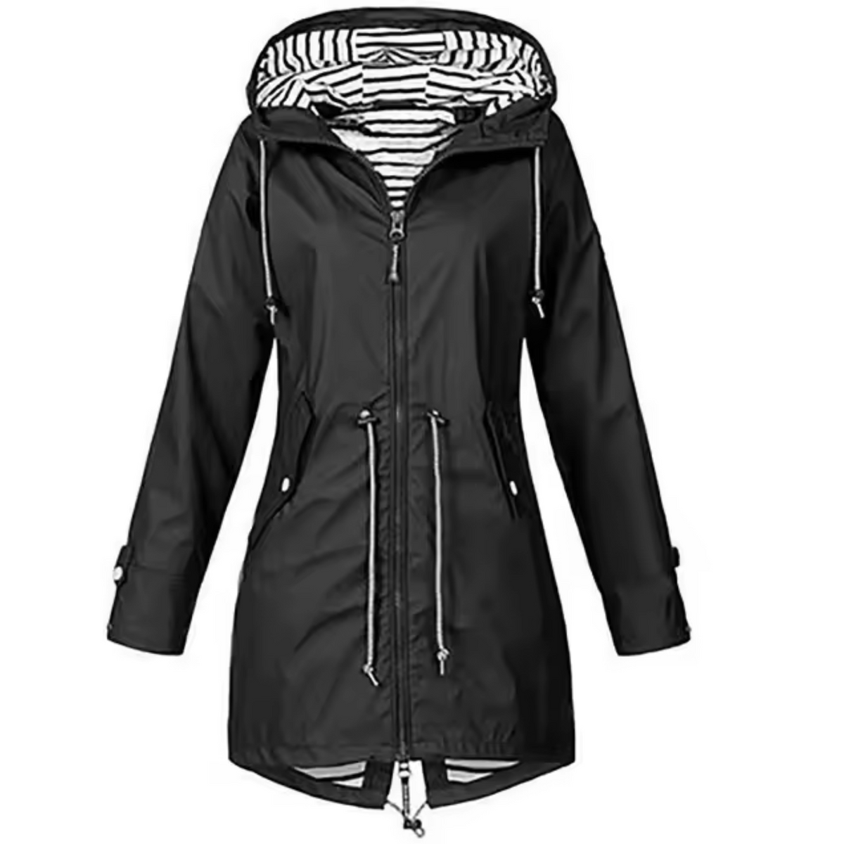Hooded Oversized Coat for Women - Black