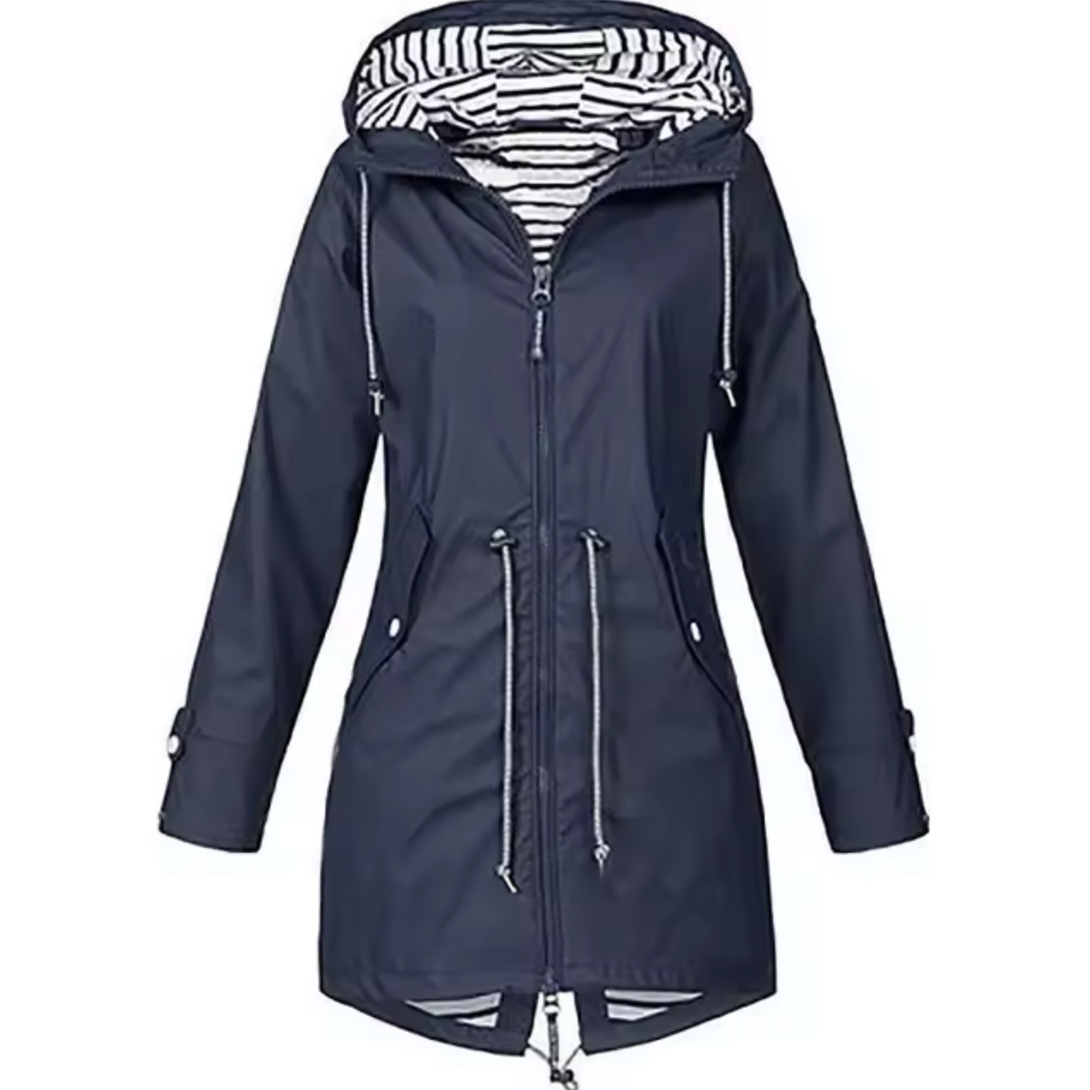 Hooded Oversized Coat for Women - Navy Blue