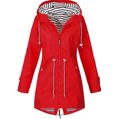 Hooded Oversized Coat for Women - Red