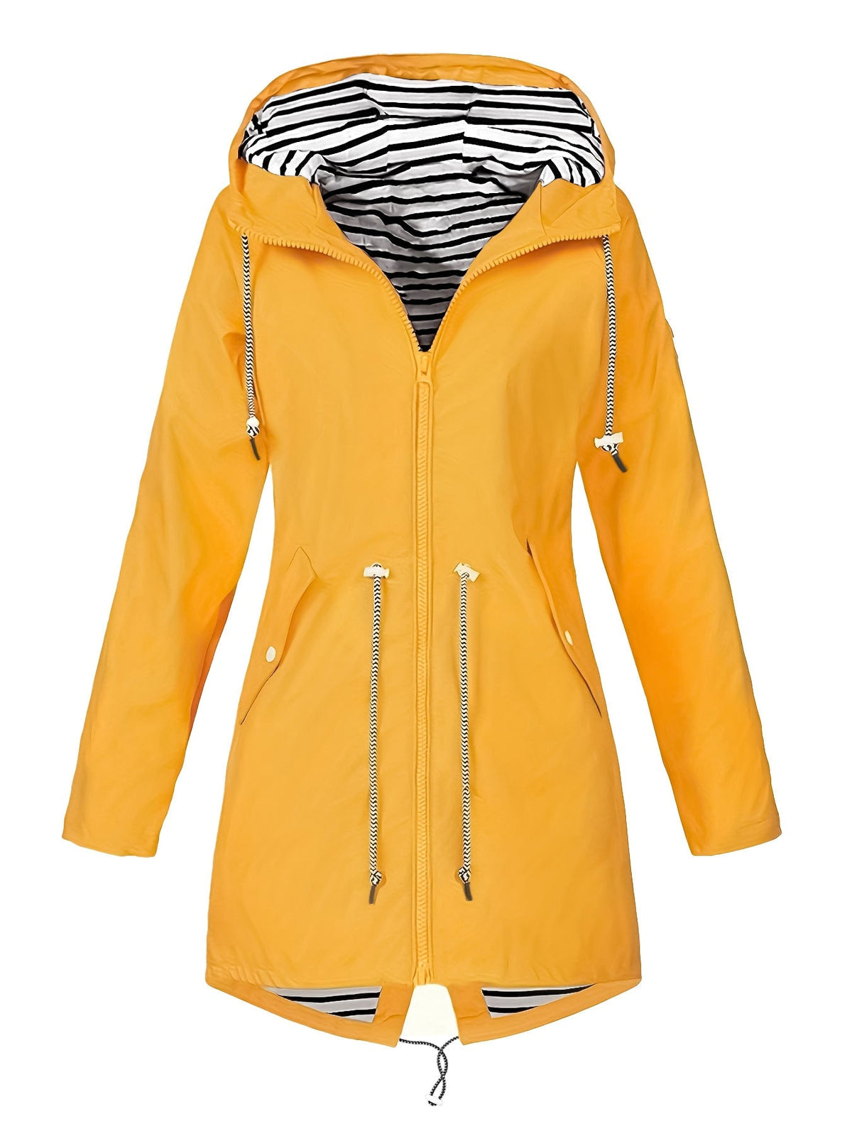 Hooded Oversized Coat for Women - Yellow