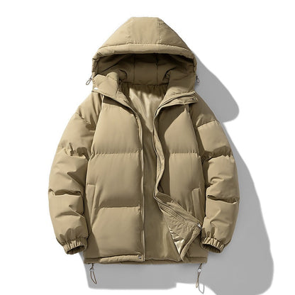 Hooded Quilted Puffer Winter Coat - Khaki