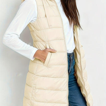 Hooded Relaxed Coat for Women - Beige