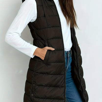 Hooded Relaxed Coat for Women - Black