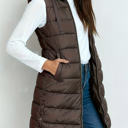 Hooded Relaxed Coat for Women - Brown