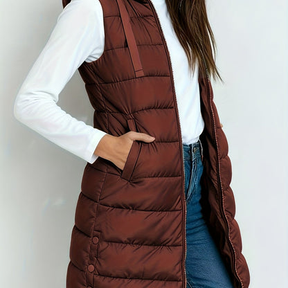 Hooded Relaxed Coat for Women - Dark Red