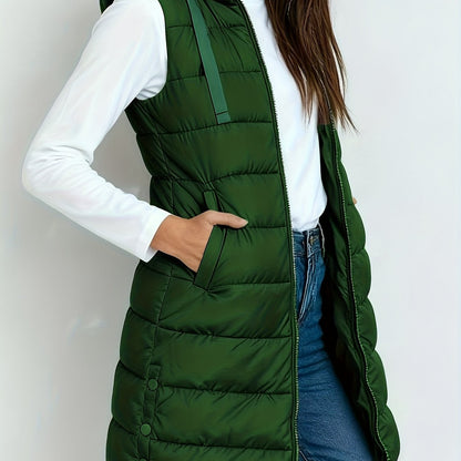 Hooded Relaxed Coat for Women - Green