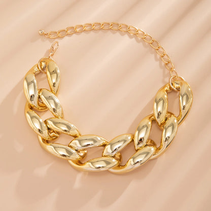 Chunky Gold Chain Link Choker Necklace Statement Jewelry for Women Bold Curb Chain Collar