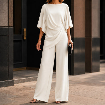 Katia-Sage Draped Set - White
