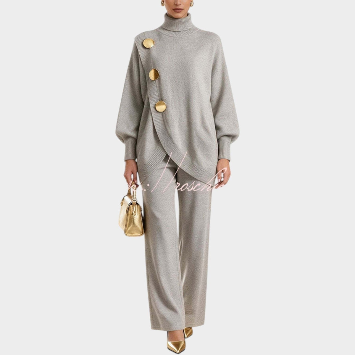 Knit Top for Women - Light Grey