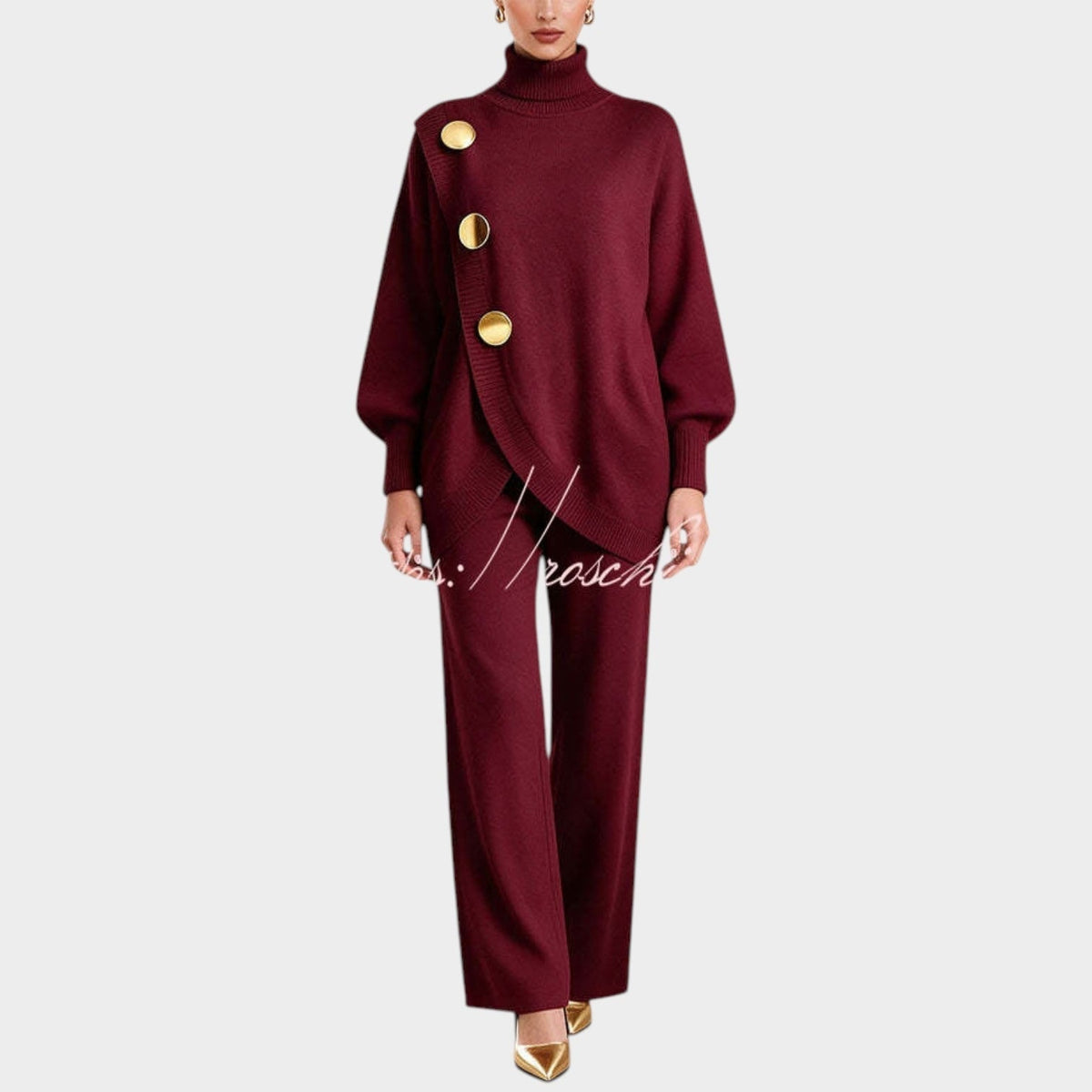 Knit Top for Women - Wine Red