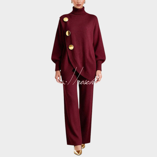 Knit Top for Women - Wine Red