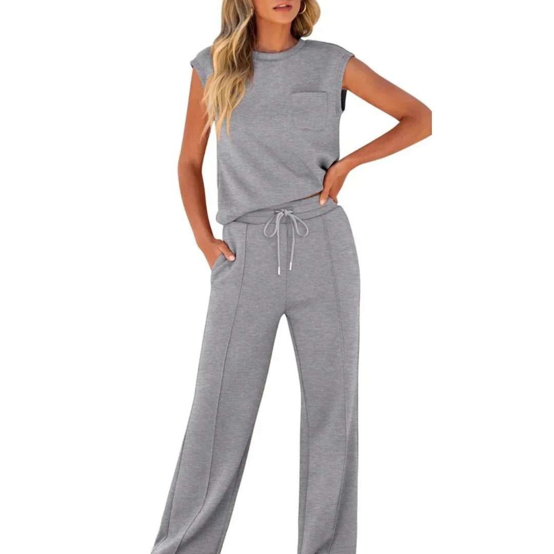 Knit Two-Piece Set for Women - Gray