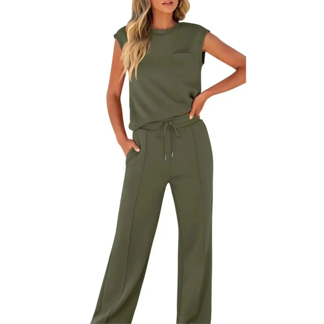 Knit Two-Piece Set for Women - Green