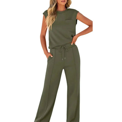 Knit Two-Piece Set for Women - Green
