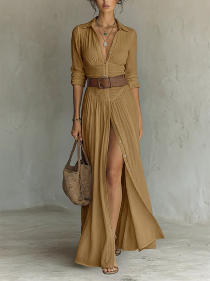 Long Maxi Dress - Brown