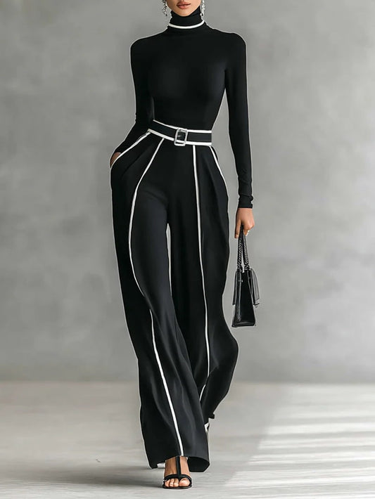 Long Sleeve Turtleneck for Women - Black