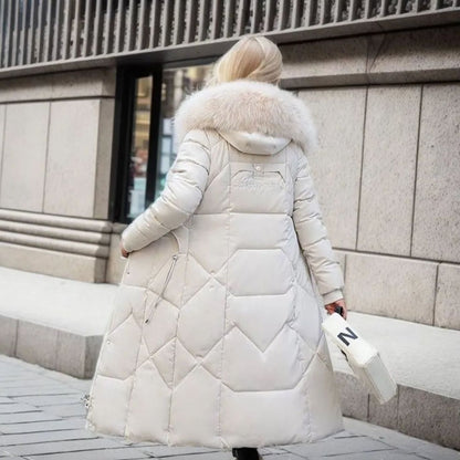 Longline Hooded Quilted Coat for Women