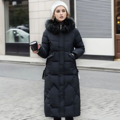Longline Hooded Quilted Coat for Women