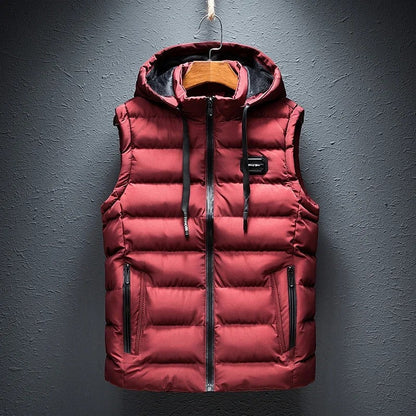 Puffer Vest Sleeveless Insulated Jacket for Men - Red