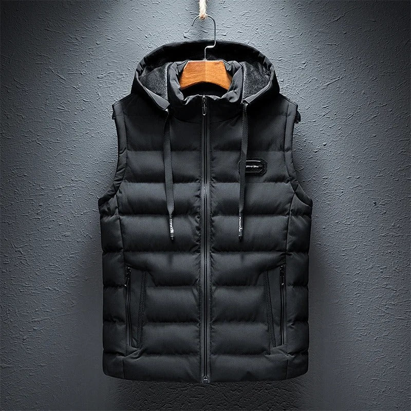 Puffer Vest Sleeveless Insulated Jacket for Men - Black