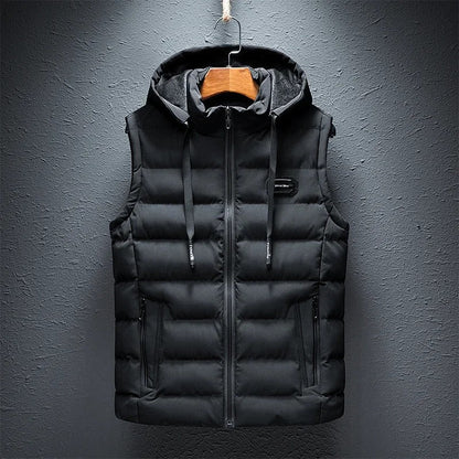 Puffer Vest Sleeveless Insulated Jacket for Men - Black