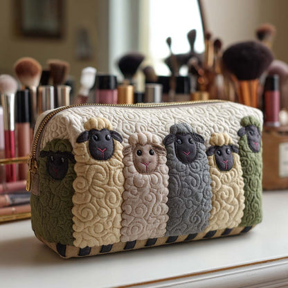 Meadow Sheep Quilted Cosmetic Bag