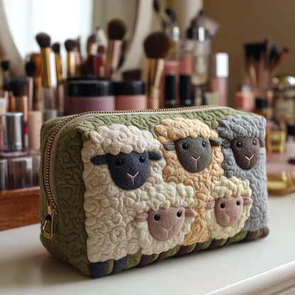 Meadow Sheep Quilted Cosmetic Bag