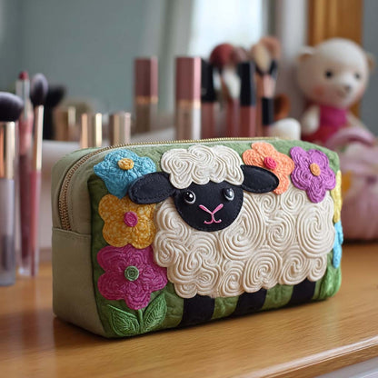 Meadow Sheep Quilted Cosmetic Bag