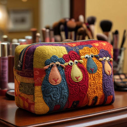 Meadow Sheep Quilted Cosmetic Bag