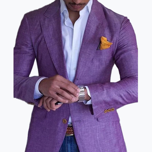Men's Business Woven Blazer - Purple